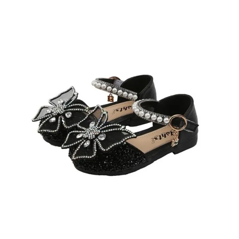 

New Girls Sandals Female Baby Bow Princess Shoes Girls Sequin Dance Shoes