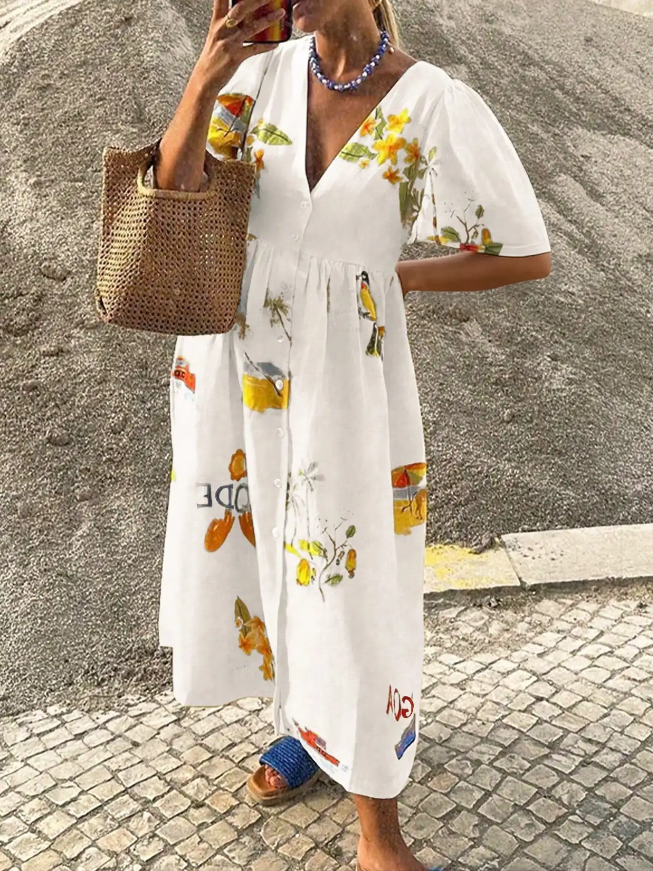 أزياء الربيع والصيف الجديدة طباعة عشوائية الخامس ا...