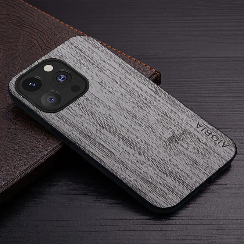 Luxurious Bamboo Wood Pattern Leather Phone Case Cover
