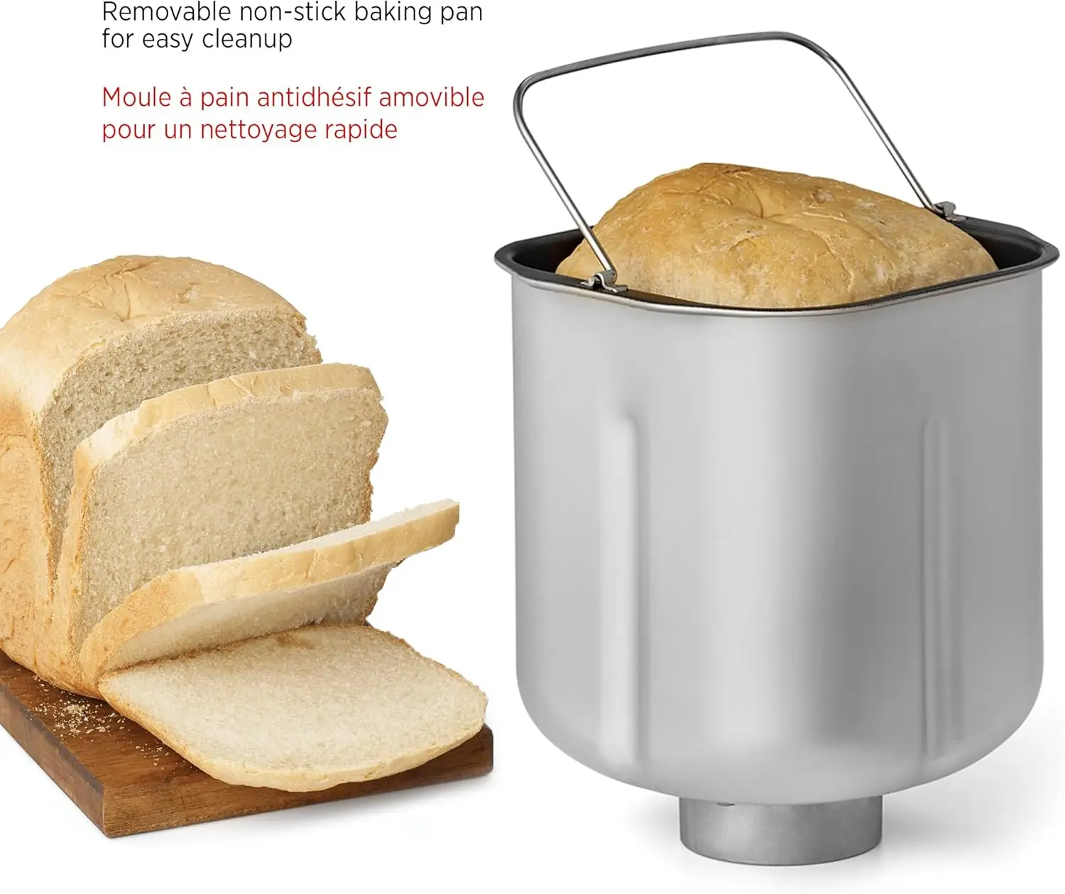 Electric Bread Maker - 2lb Loafs  Non Stick Removable Pan  Automatic Nut Dispenser 13 Preset Programs - 550W 6