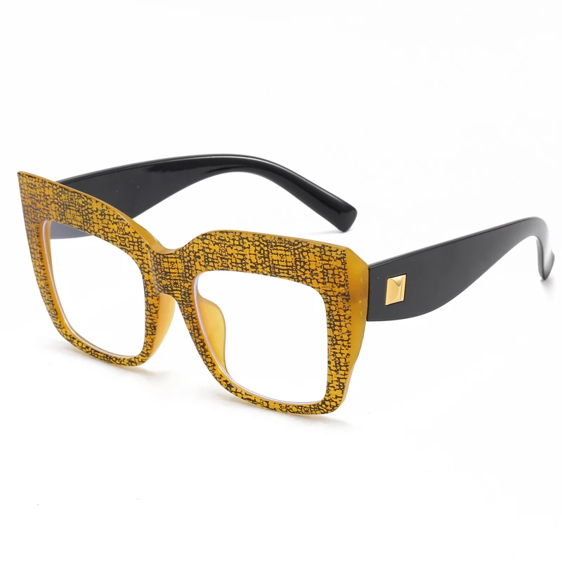 Lunettes de vue femmes pêche - Monture carrée surdimensionnée anti-lumière bleue, marque de luxe française