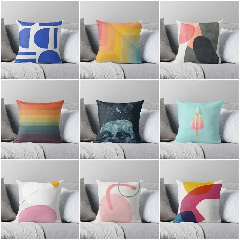 

House Decorative Home Pillowcase for sofa Cushion Cover 45*45 Nordic 40*40cm 40x40cm 50x50 Living Room abstract 60x60 geometry