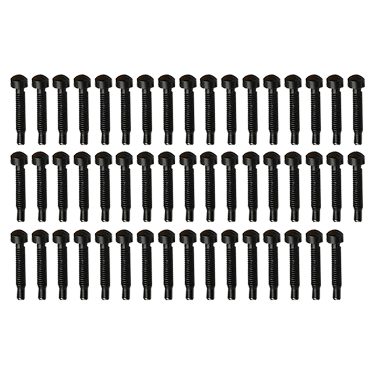 BAAU 50pcs Pickup Metal Pins-One Word-Closing 3x21MM/5.0MM (Diameter 3.0MM) Guitar Pickup Parts Screw Rods Black