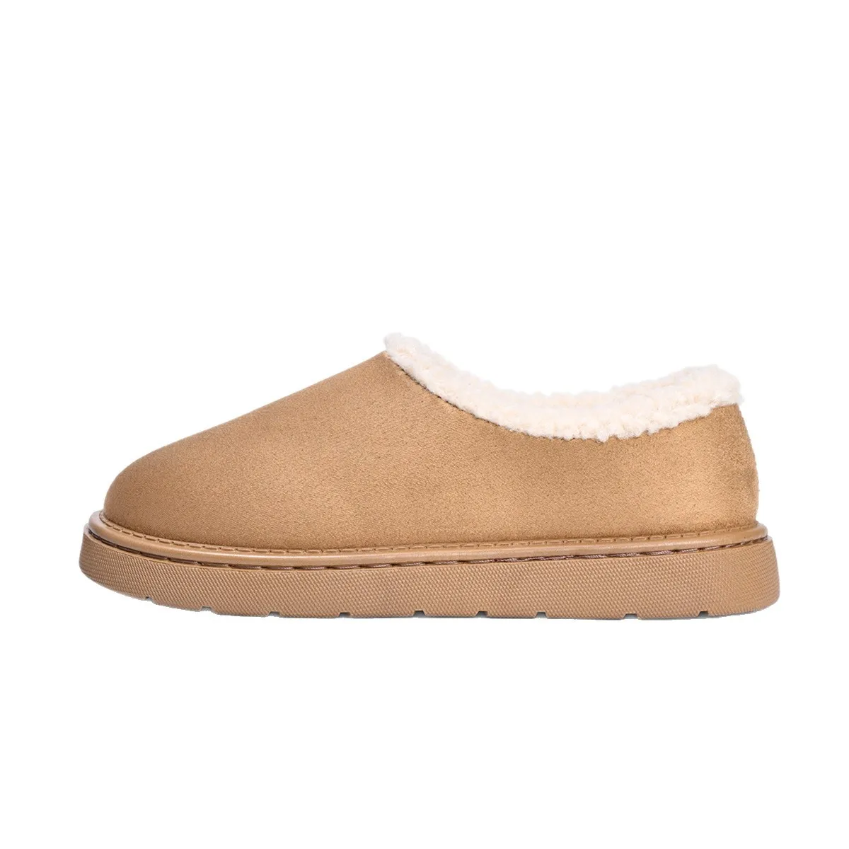 New Low-heeled, Fleece Snow Boots for Women, Round-toed, Flat, Fashionable and Warm Cotton Shoes for Women in Autumn 2025