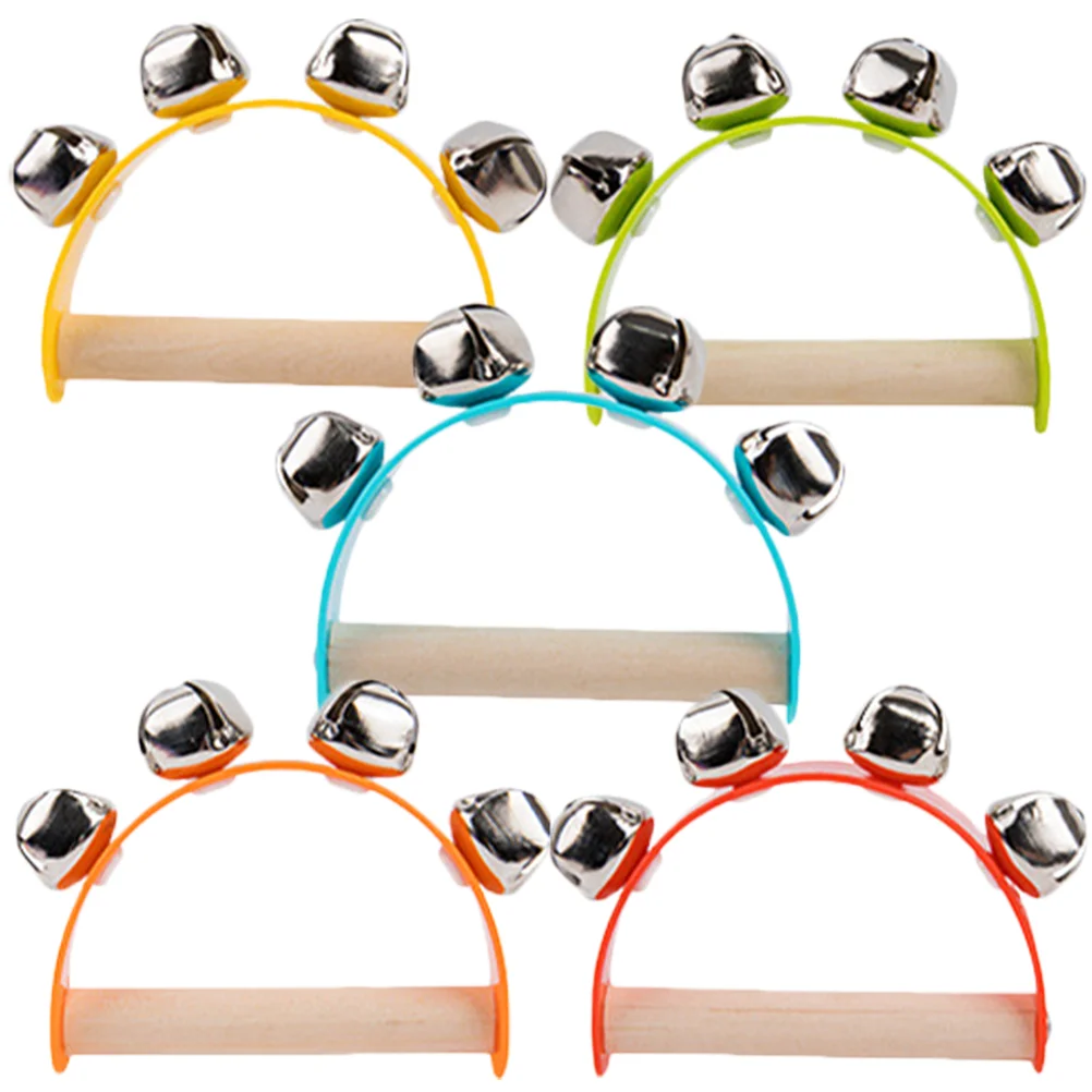 5 Pcs Half Round Hand Bell Jingle Shaker Bells Instrument Playthings Handheld Child