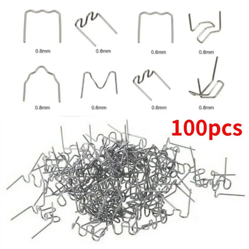 

100 шт. 0,6-0,8 мм горячий пластиковый сварочный бампер ремонт железные скобы S Wave скобы для автомобильного бампера кузова инструменты для пайки и ремонта