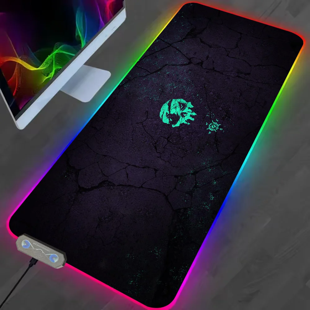 Sea of Thieves Game cool For Rgb Mouse Pad Xxl Steelseries Laptop Mat Gaming Mousepad Backlit Keyboard Gamer Girl Table Pads 6