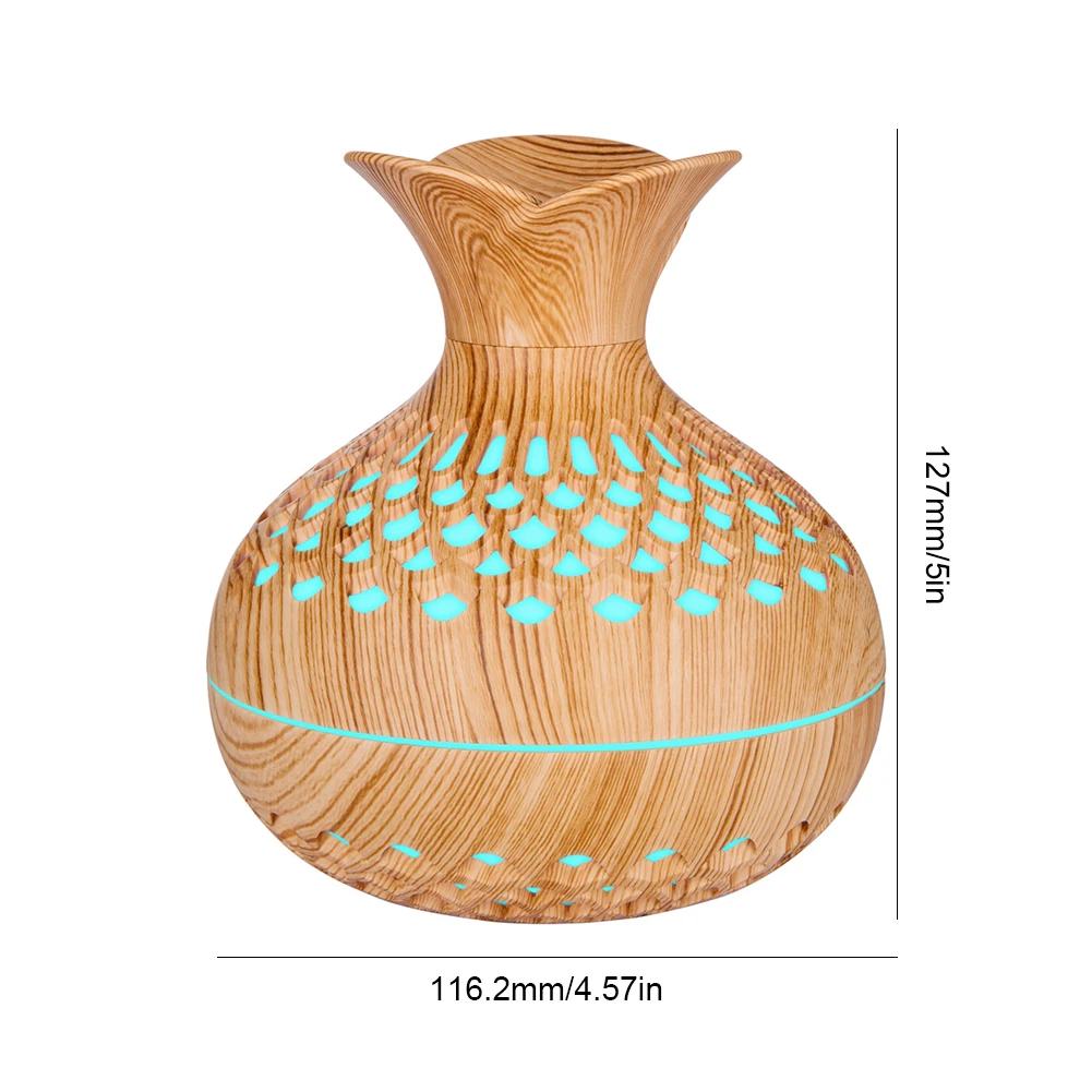 Aromatherapy Diffuser USB Recharge Flower Vase Wood Grain Humidifier Mist Humidifier for Office/Home/Nursery/Study/Yoga Room 6