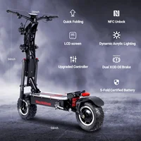 Trottinette électrique intelligente NFC en alliage d'aluminium améliorée, 72V 50A 10000W, pneus tout-terrain/urbains de 14 pouces, vitesse 120 km/h 3