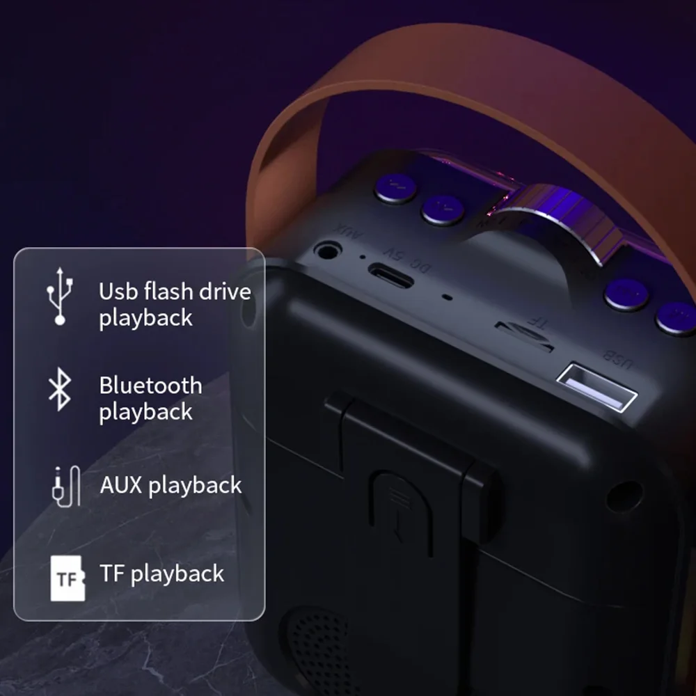 Wireless Bluetooth Speaker with Shocking Sound Quality Dazzling Light Effect Multiple Playback Modes Mini TWS Computer Soundbox