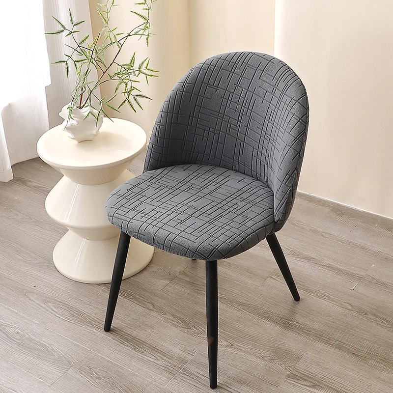 Description Picture 6 of itemJacquard Shell Chair Cover Short Back Elastic Removable Chair Covers Dining Room Seat Covers for Bar Party Housse Tabouret Home