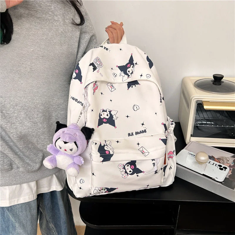 

Sanrio kuromi Girl's Schoolbag Female High School Student Large Capacity Backpack Female School Backpack for College Students