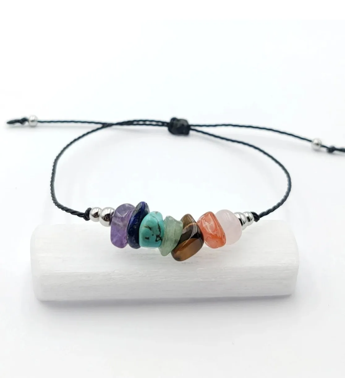 Braccialetto Con Perline 7 Chakra - Pietre Naturali Per Energia E Benessere, Regalo Spirituale