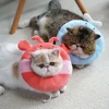 Pet Cat E-Collar Recovery Cone Protection Collar Adjustable Cotton Blends Neck Recover Collar Printed Elizabeth Circle for Cat 2