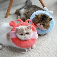 Pet Cat E-Collar Recovery Cone Protection Collar Adjustable Cotton Blends Neck Recover Collar Printed Elizabeth Circle for Cat 2