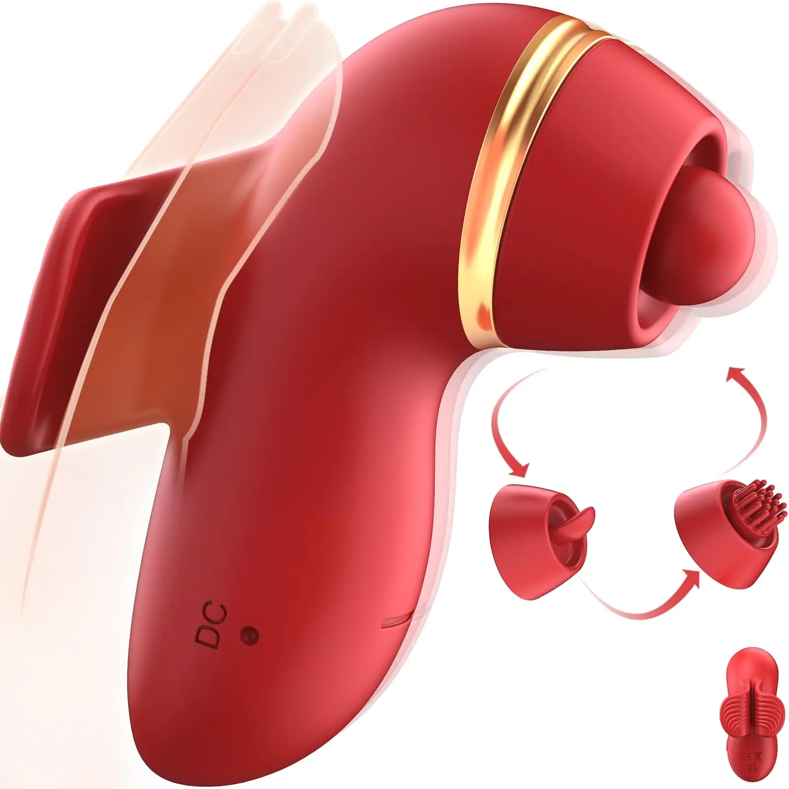 3-in-1-Mini-Klitoris-Vibrator, Finger-Vibratoren mit 3 austauschbaren Köpfen, Nippel-Klitoris-Stimulator, Sexspielzeug für Erwachsene für Frauen