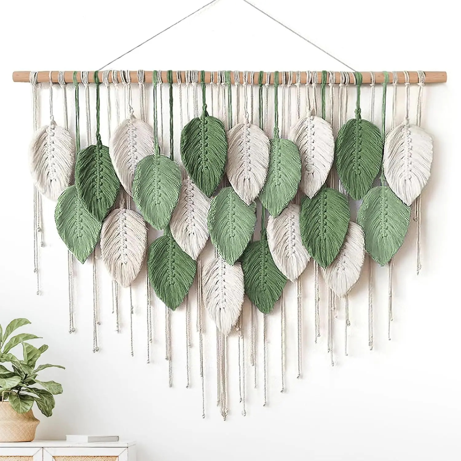 Nordic Sle Le Pattern Cotton Rope Weaving Wall Hanging Decorations Living Room Bedroom Baund Wall Art Decor
