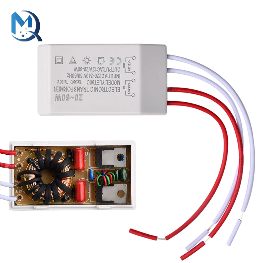 AC220V-240V 12V 20-60W Halogen Light LED Driver Power Supply Electronic ...