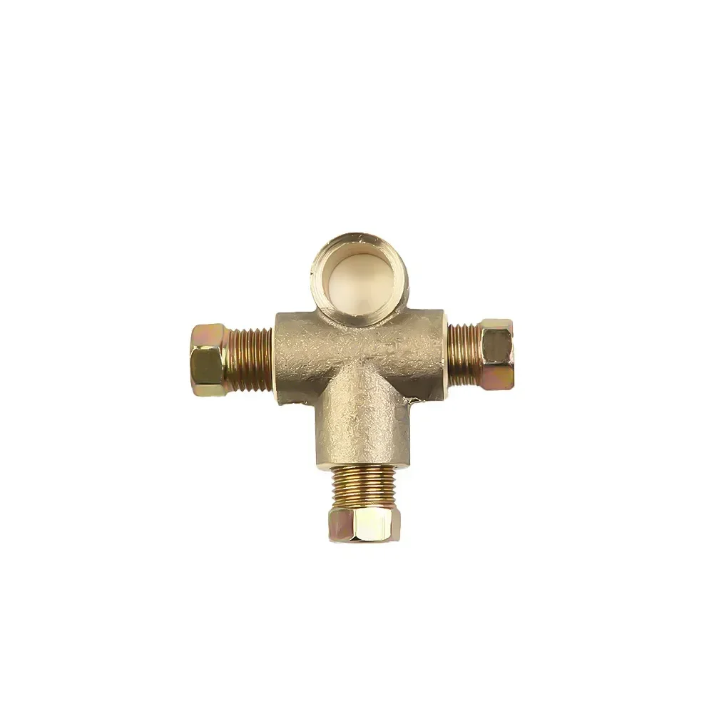 1 X Brake Pipe Unions 3Way Brake T Piece Tee With 3 Male Nuts Short Union Metric M10 3/16" Pipe 10mm Car Truck Accessories