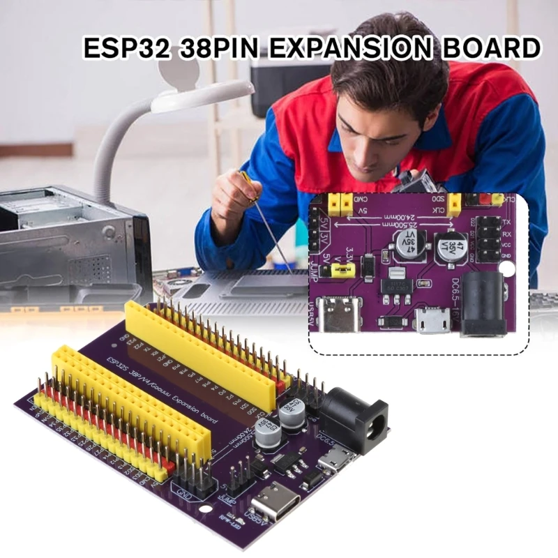 ESP32 38P Development Board TypeC CP2102 Support WiFi+Bluetooth Dual-Core 38-Pin Expansion Board