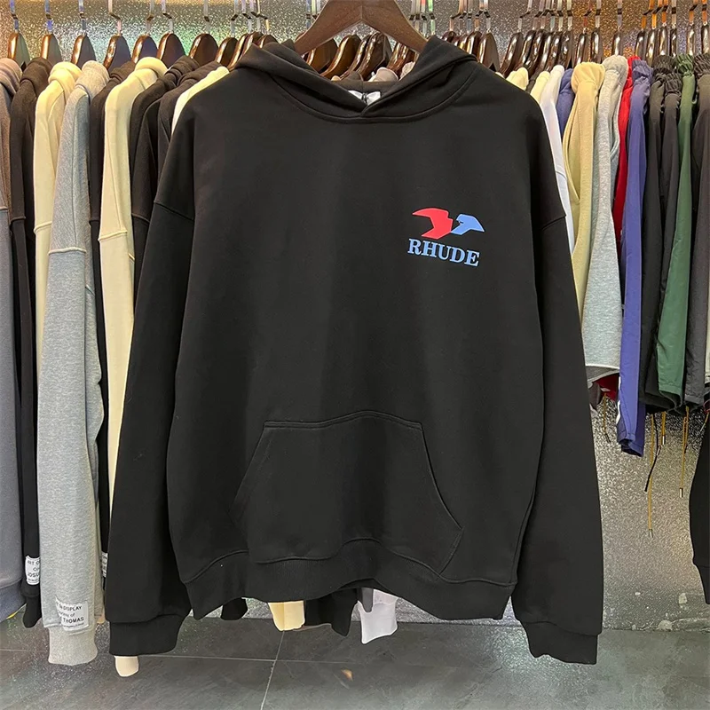 

RHUDE Hoodie Eagle Print High Quality Cotton Terry Men's And Women's Loose Hoodies
