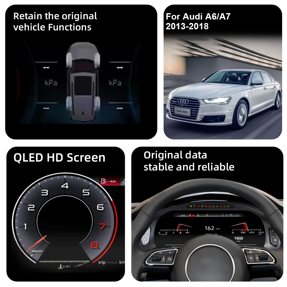 Digital Instrument Cluster For Audi A6/A7 2013-2018 Speedometer 12.3”HD screen19