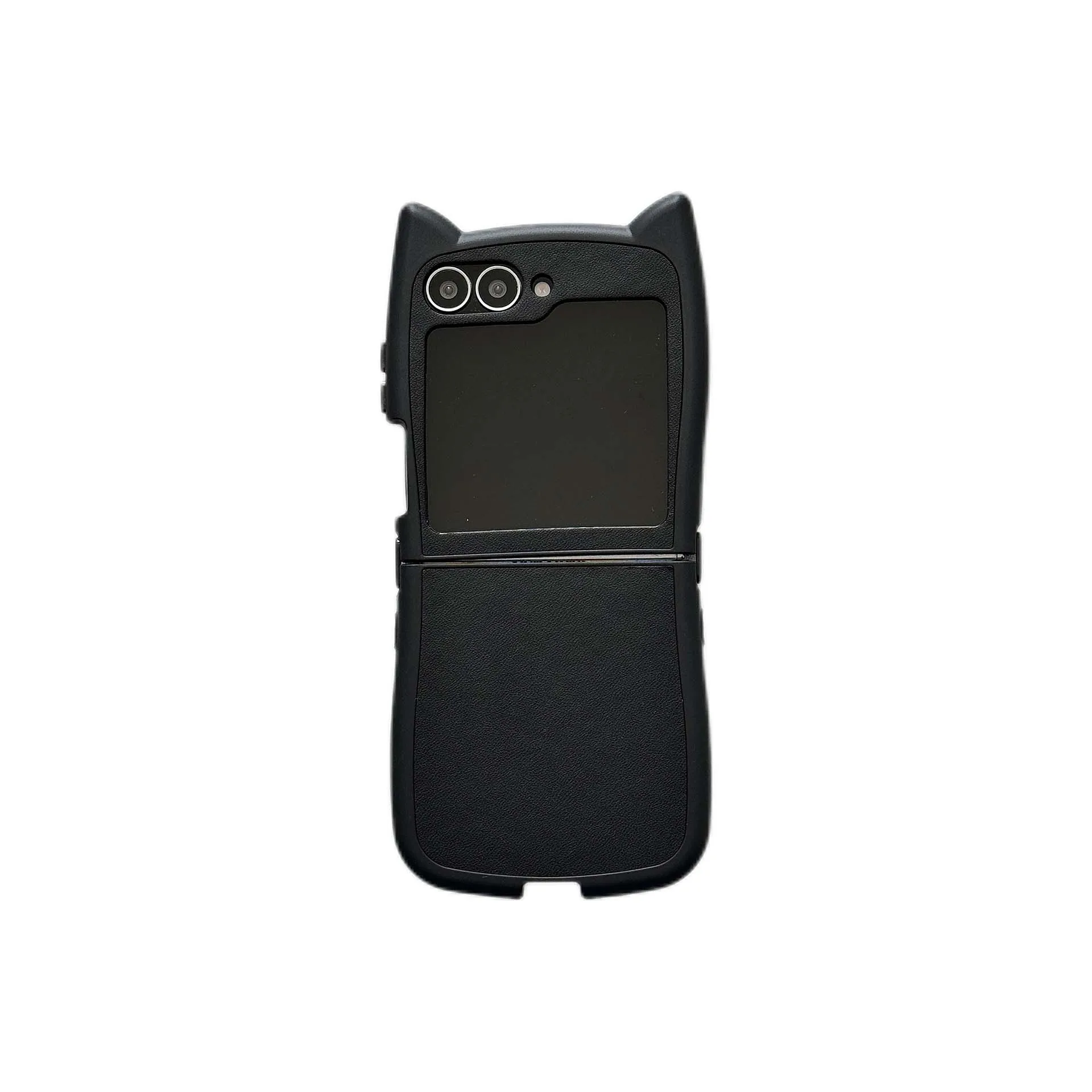 Lovely Cat Ear Cover Luxury Leather Case - Cute Pure Color Phone Case Bumper
