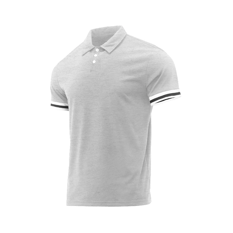 Men's 2 Pieces Outfits, Stripe Cuff Custom Fit Shirt And Plain Drawstring Waistband Stripe Hem Shorts Set