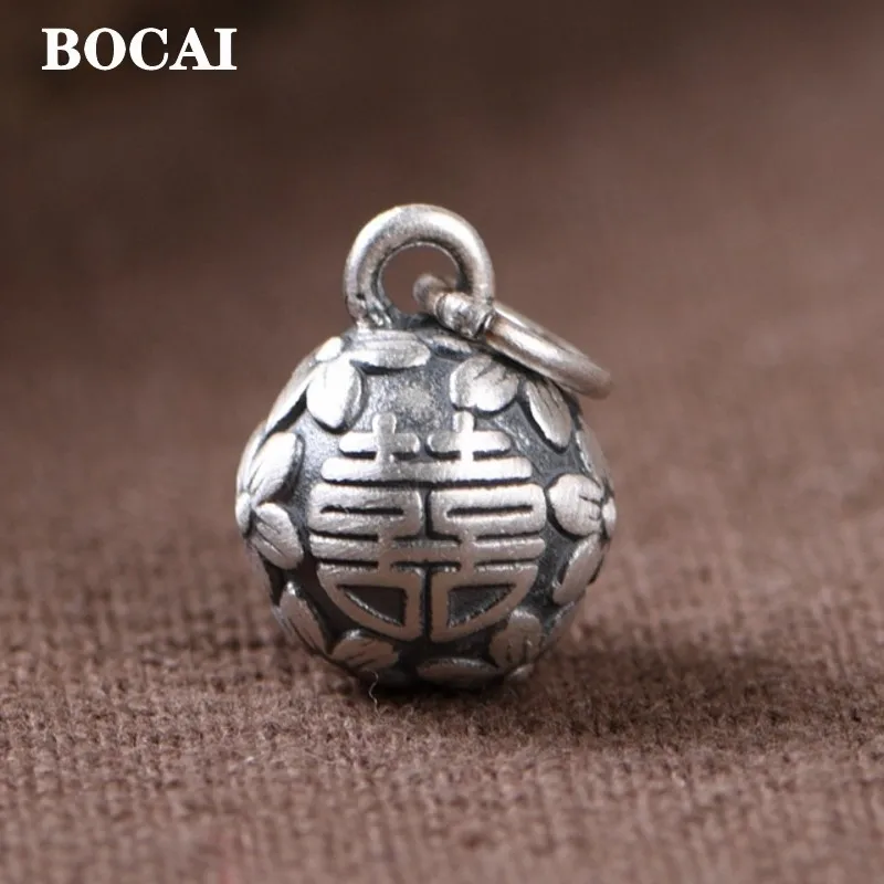 BOCAI S990 Silver Small Flower Pendant for Women