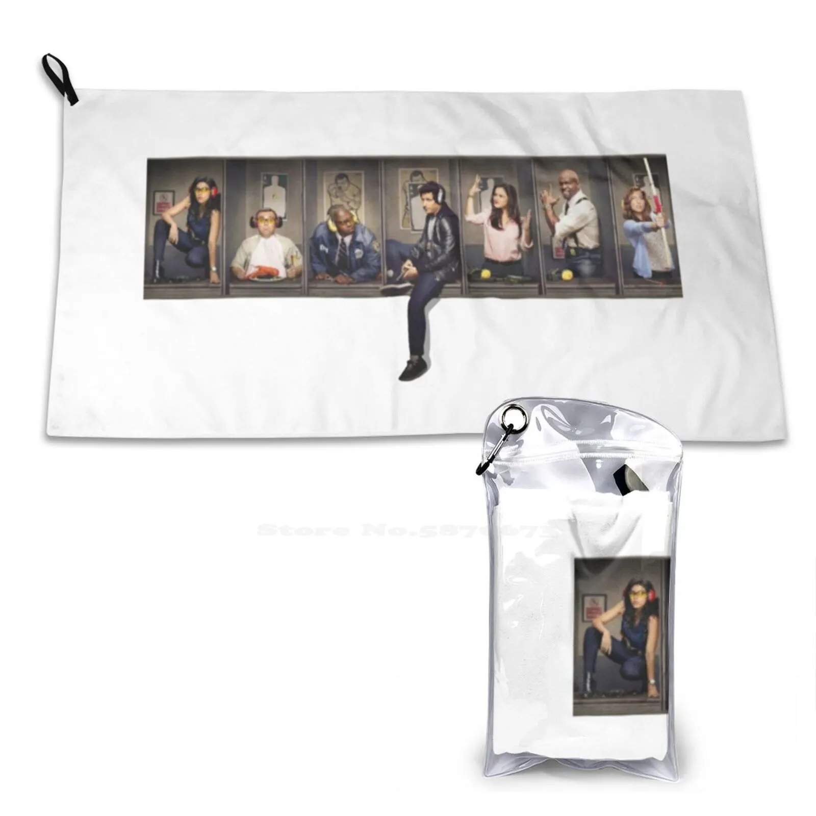 Мягкое быстросохнущее пляжное полотенце с вышивкой Бруклин девять Бруклин 99 Перальта Холт Сантьяго Терри Экипаж Бойл