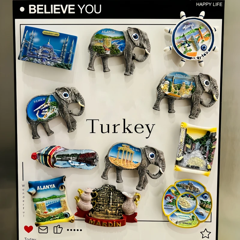 MUYU Magnet 3D Istanbul Turchia - Frigorifero Lettere Style In Poliresina, Souvenir Da Viaggio, Dimensioni 4x12 Cm, Fatto A Mano
