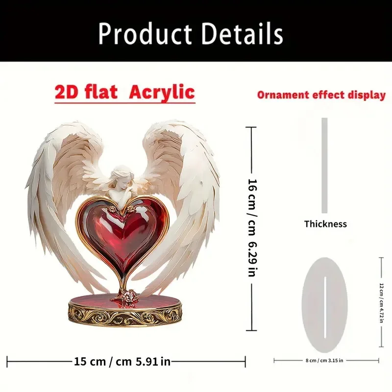 AcrylicBohemian Style Angel Of Love Acrylic Desktop Ornament Perfect Valentine's Day Gift For Family & Friends, Desktop Ornament 6
