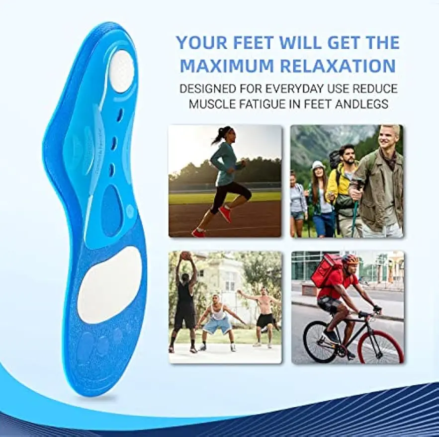 PCSsole Orthopedic High Arch Support Insoles For Flat Feet,Plantar Fasciitis,Feet Pain Men/Women Medical Gel Insoles For Shoes