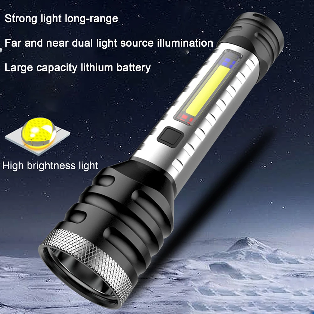 

LED Mini Flashlight With Power Indicator Light 5 Modes Telescopic Zoomable Hand Lantern For Camping Emergencies Hiking