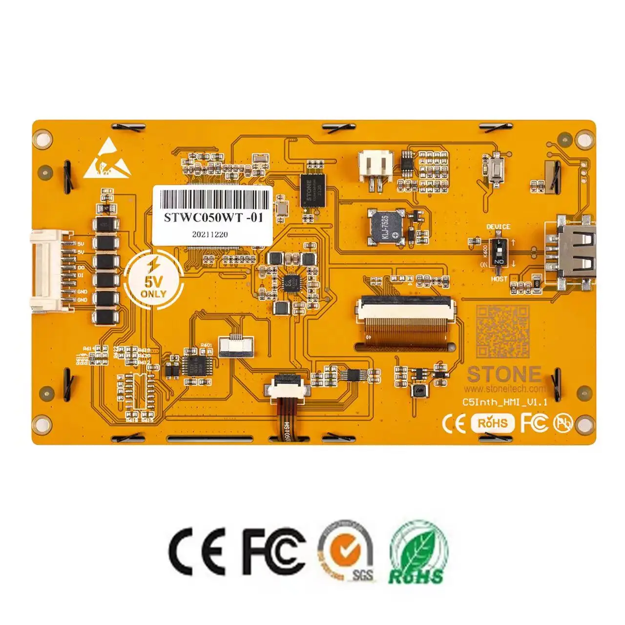 STONE 4.3-10.1 Inch Graphic TFT LCD Module Intelligent Control Board HMI Smart Touch Screen Display with UART Port
