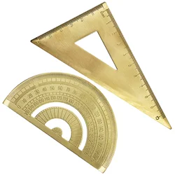 1 Set Outdoor Measuring Ruler Brass Semicircle Ruler Brass Triangle Ruler Measurement Tool