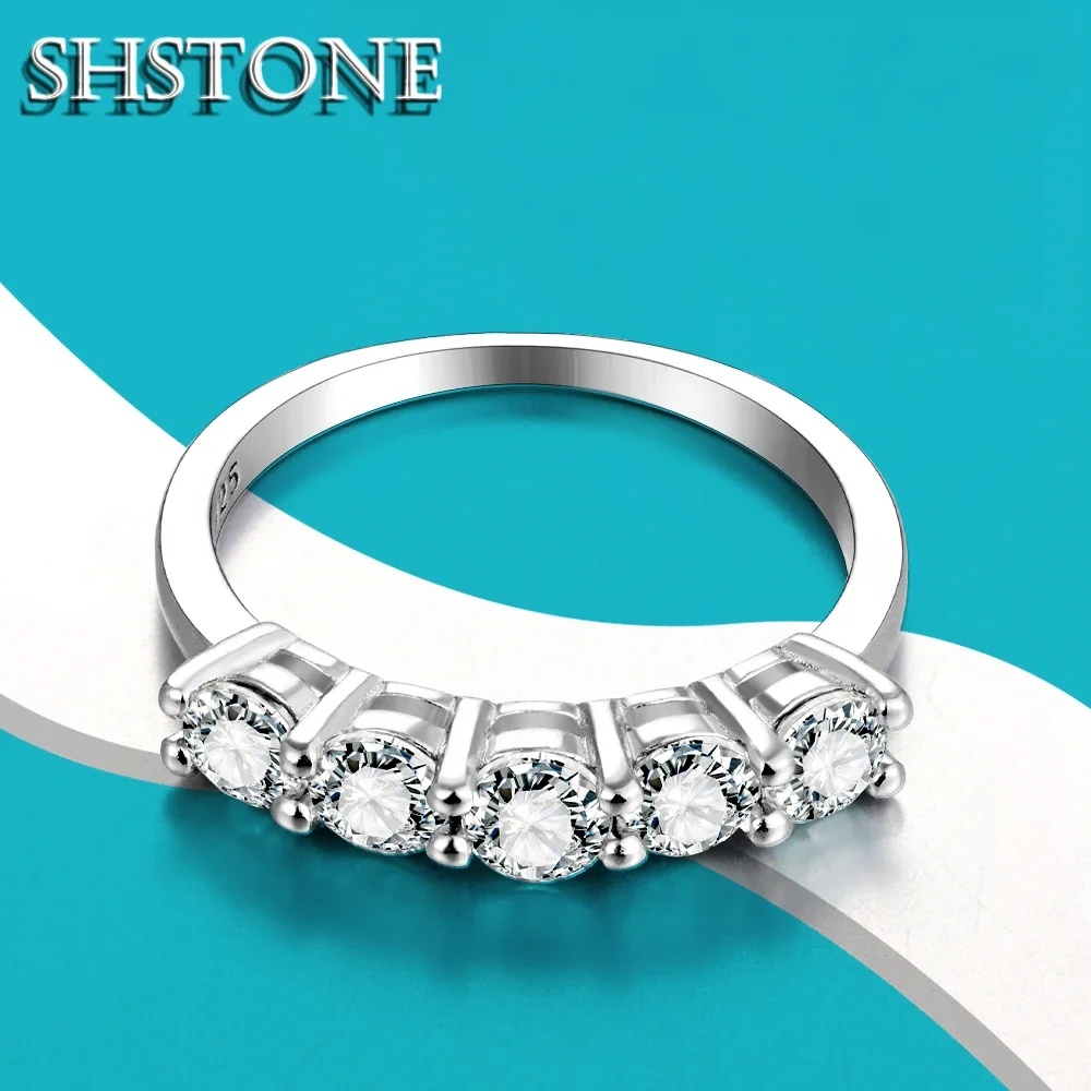 

ALITREE D цветное VVS1 Муассанит кольцо 925 Стерлинговое Серебро Круглый вырез бриллиант кольца GRA сертификат ювелирные изделия для женщин обручальные кольца