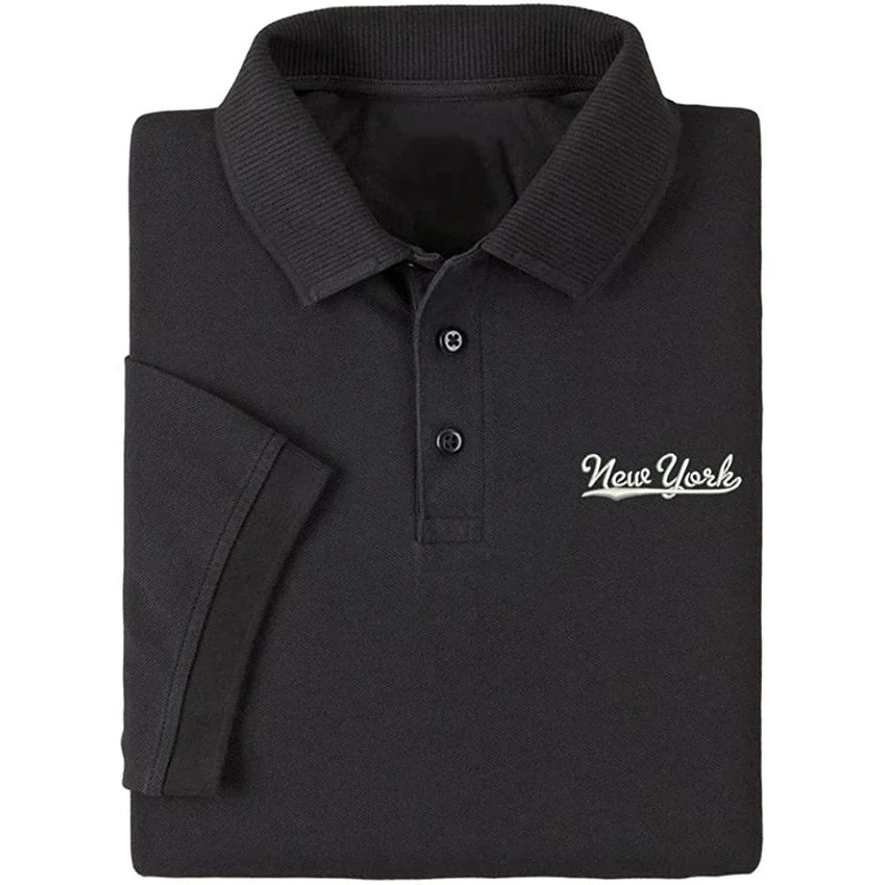 Lyprerazy Men's Casual Polo Shirt New York-NY Embroidered Short Sleeve Golf Polo-Shirt