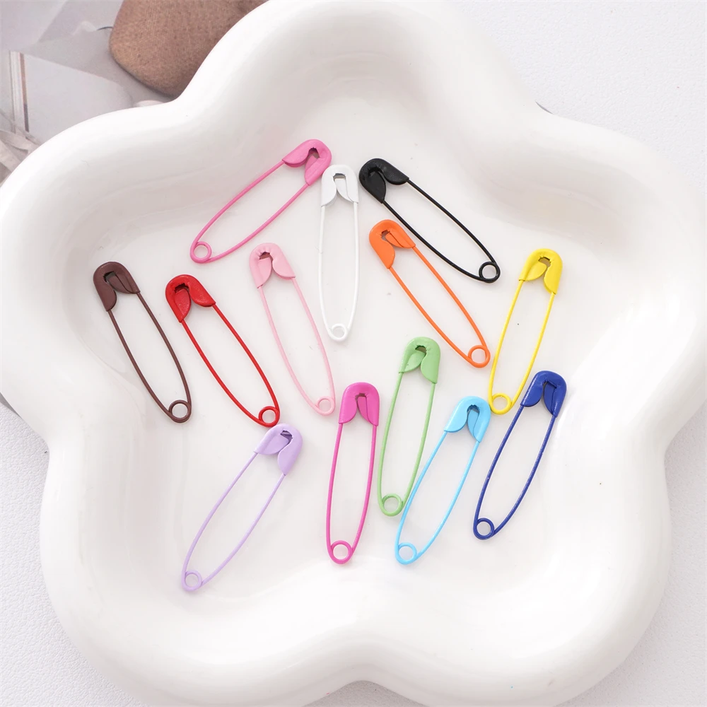 Description Picture 6 of item20Pcs/Pack Colorful Safety Pins 30mm 36mm Iron Metal Safety Pins For Clothing Brooch Handicrafts Making DIY Sewing Accessories