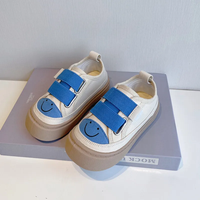 Early autumn new children's fashion cartoon smiling face simple Canvas Shoes Boys' girls' School comfortable casual shoes