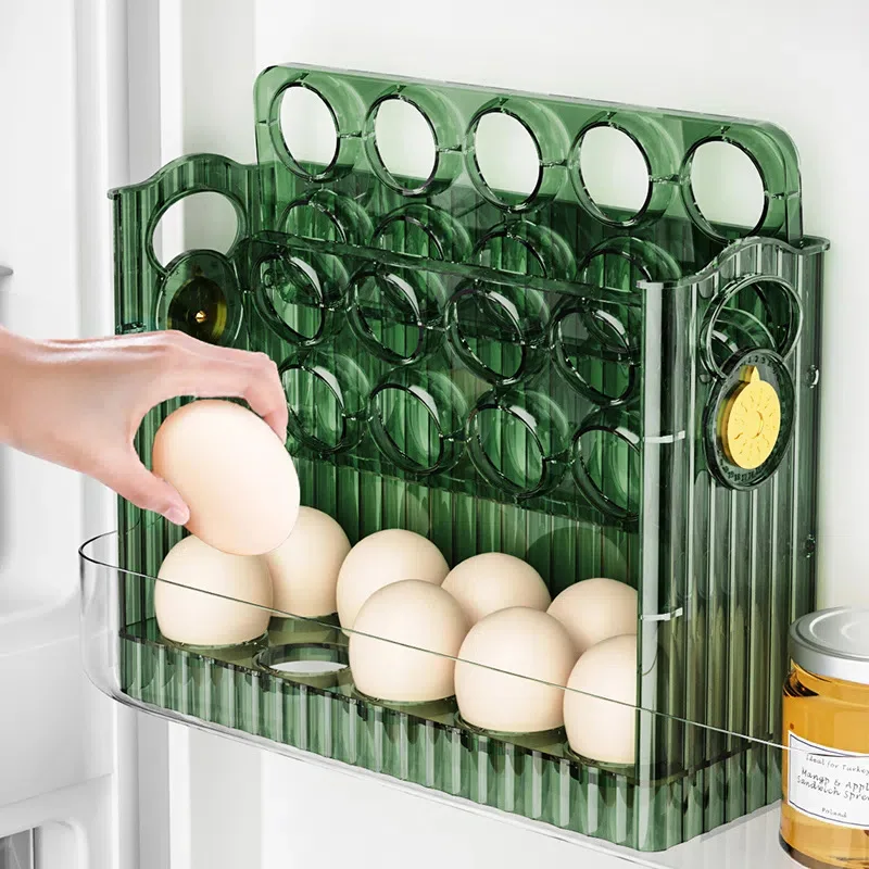 

Egg New Be Reversible Egg Food Storage Egg Fresh-keeping Can Dispenser Rack Case Kitchen Holder Containers Refrigerator Tray Box
