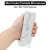 Handheld Microscope 40X 80X 100X Mini Pocket Portable Microscope LED Lamp Light Foldable Jewelry Magnifier Magnifying Loupe 2