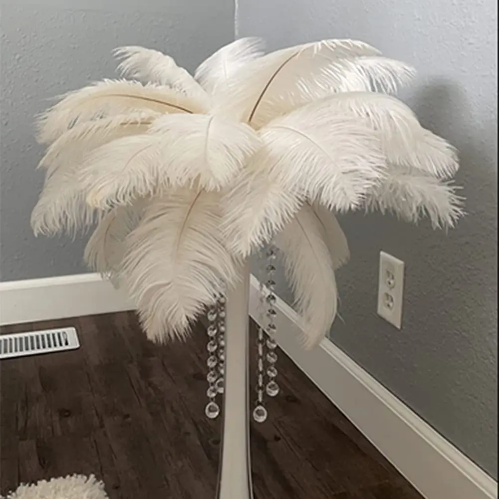 Wholesale White Ostrich Feathers Party Wedding Decoration Plume 3540cm