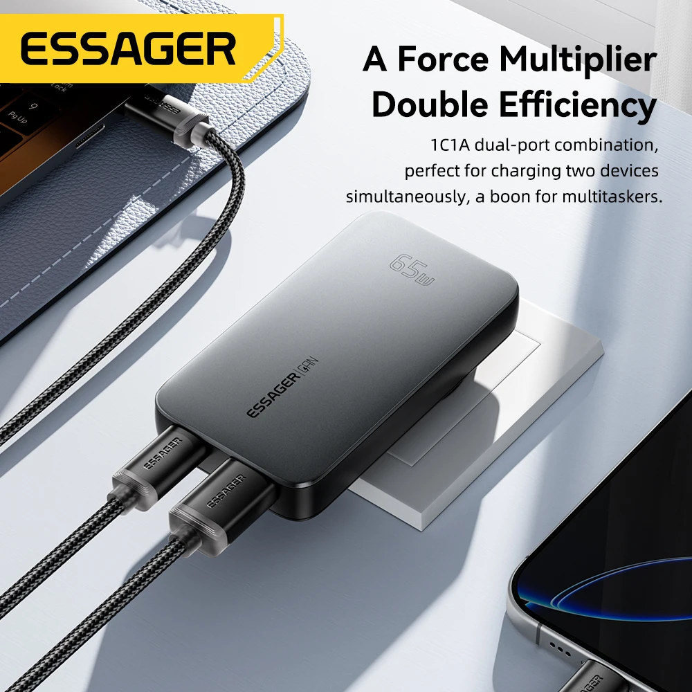 Essager Ultra Thin 65W GaN Travel Charger Quick Charge 4.0 thumbnail 6