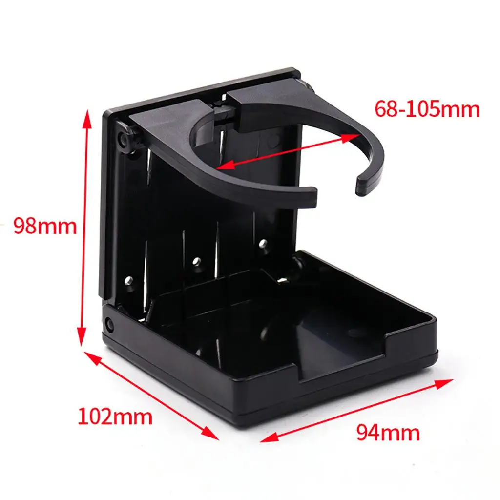 Cup Holder Folding Drink Holders Car Cup Holder for Trucks Car RVs Marine Boat , Black, 102x94mm