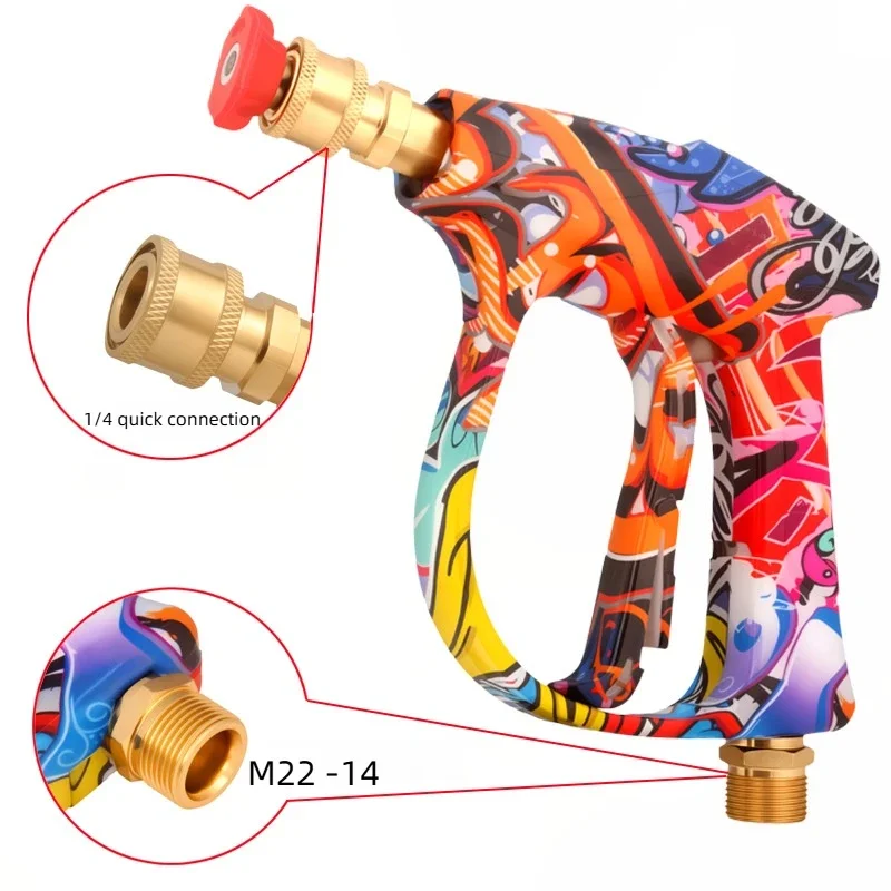 Water Gun 4350PSI High Pressure Graffiti Design 1L Foam Spray Gun 1/4" Quick Nozzle Set