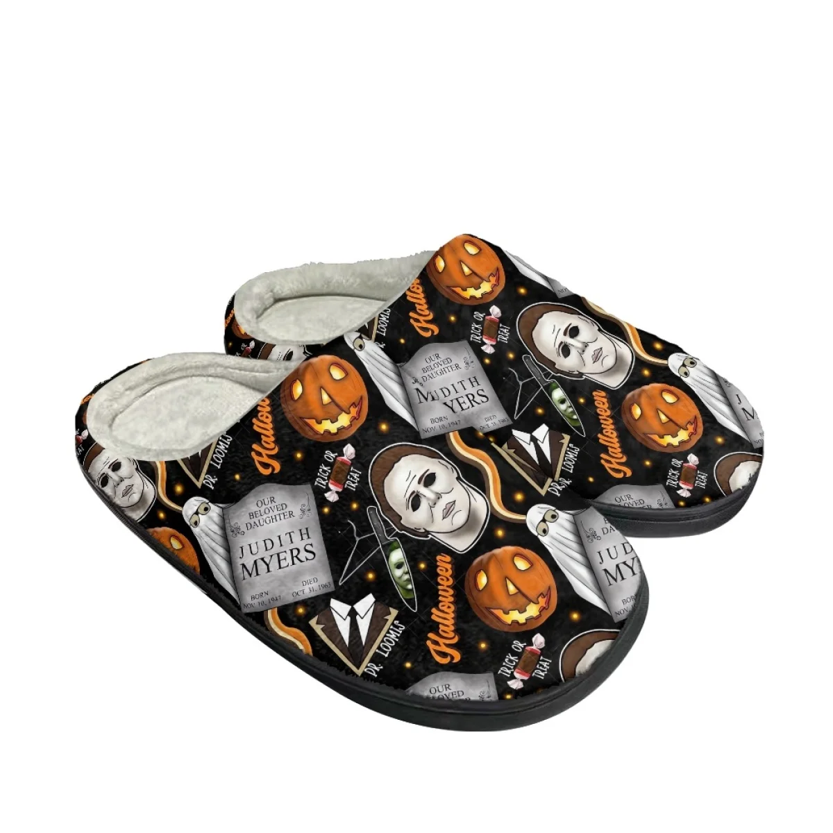 Hot Horror Movie Winter Slippers Dropshipping Non-slip Women Warm Cotton Slippers Casual Flats Warm Home Slides Zapatos Mujer