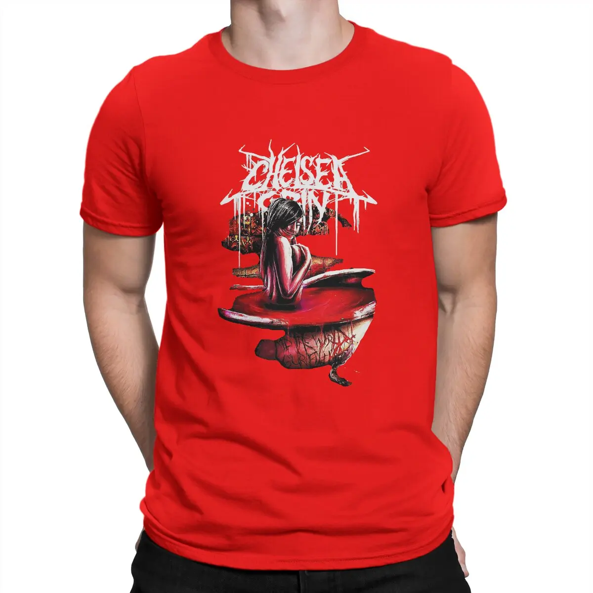 thumbnail image 1 of Camiseta única de banda de rock Chelsea Grin, camiseta de ocio de verano para hombres y mujeres, 1 of 7