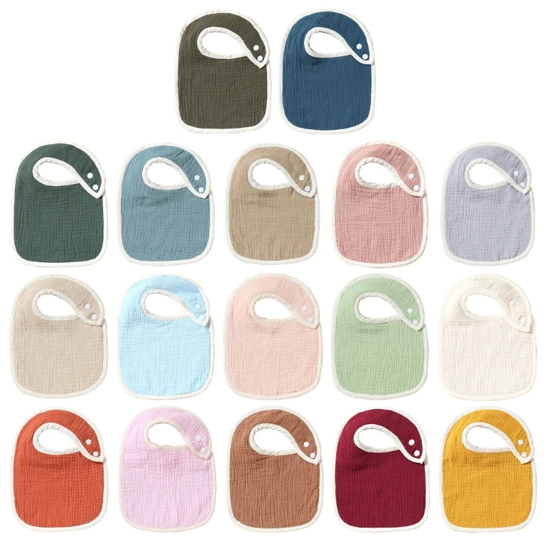 Newborn Baby Drool Bibs Infant Boys Girls Cotton Burp Cloths Unisex Solid Color