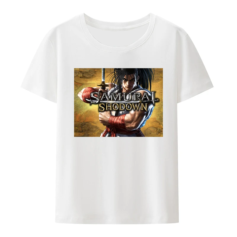 

Samurai Shodown Game Character Haohmaru Cotton T-shirts Anime Game Style Graphic Tshirts Summer Men T-shirt Short Sleeve Tee